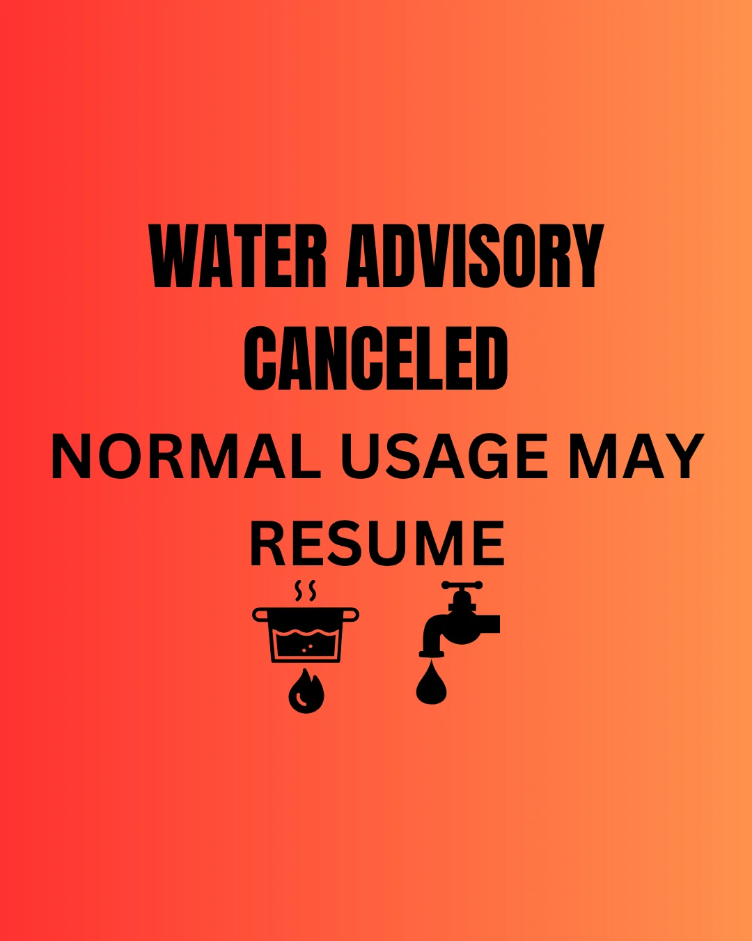 Boil Water Notice; Water Conservation Order End