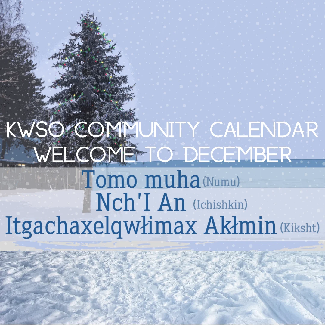 KWSO Calendar for Mon., Dec. 1, 2025