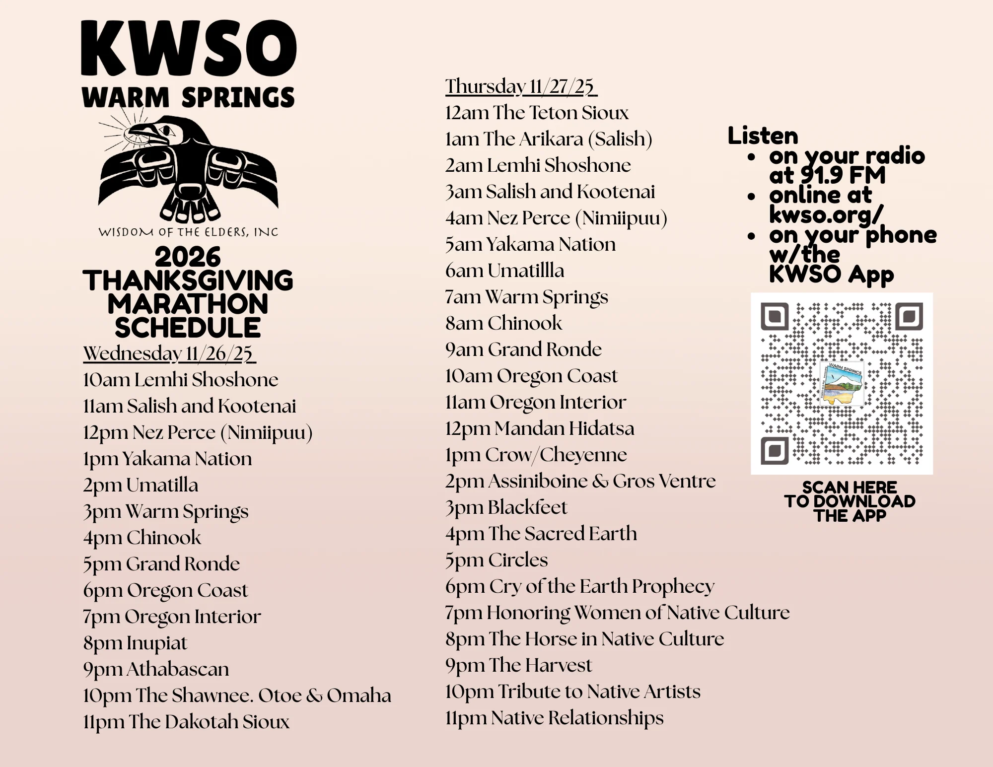KWSO Wisdom of the Elders Thanksgiving Marathon