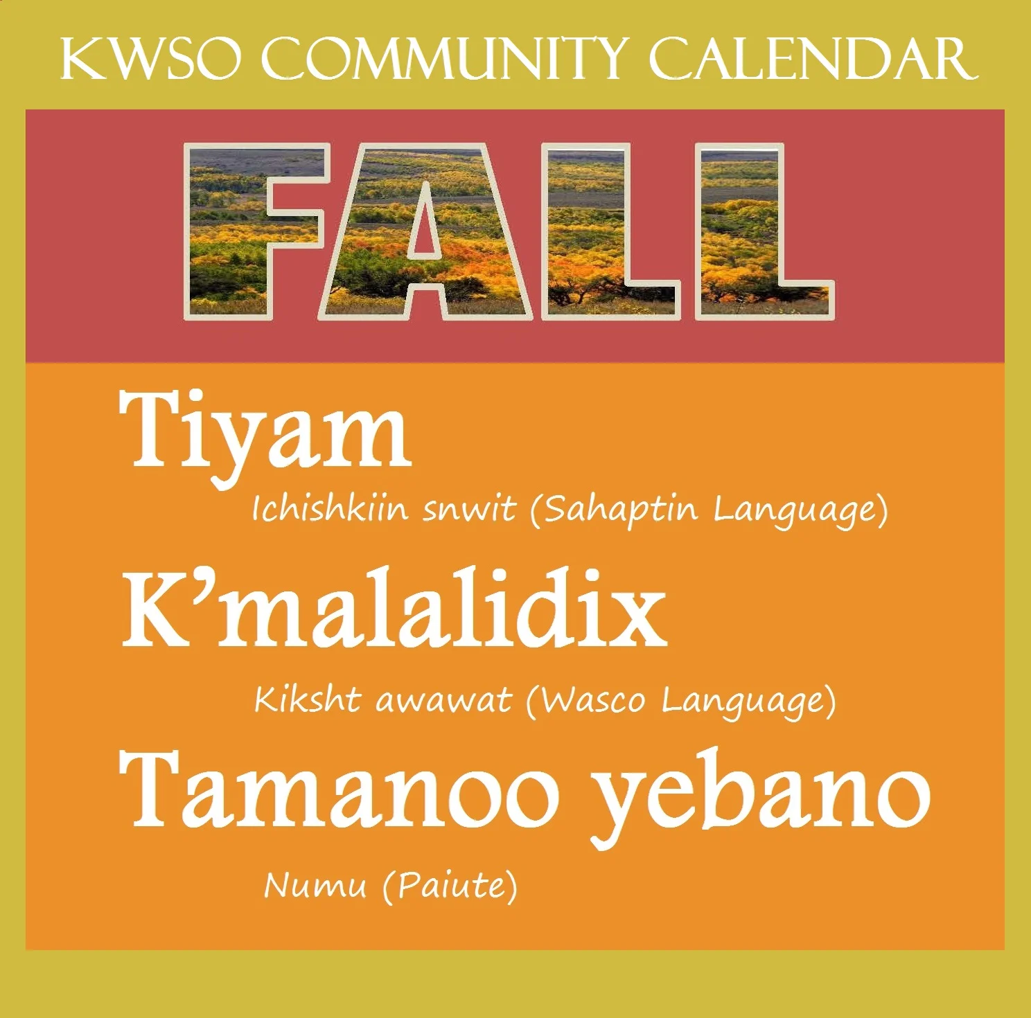 KWSO Calendar for Thu., Nov. 13, 2025