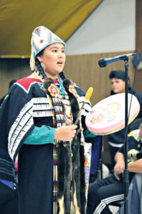 Keeyana performs her hand drum song at the Pageant.