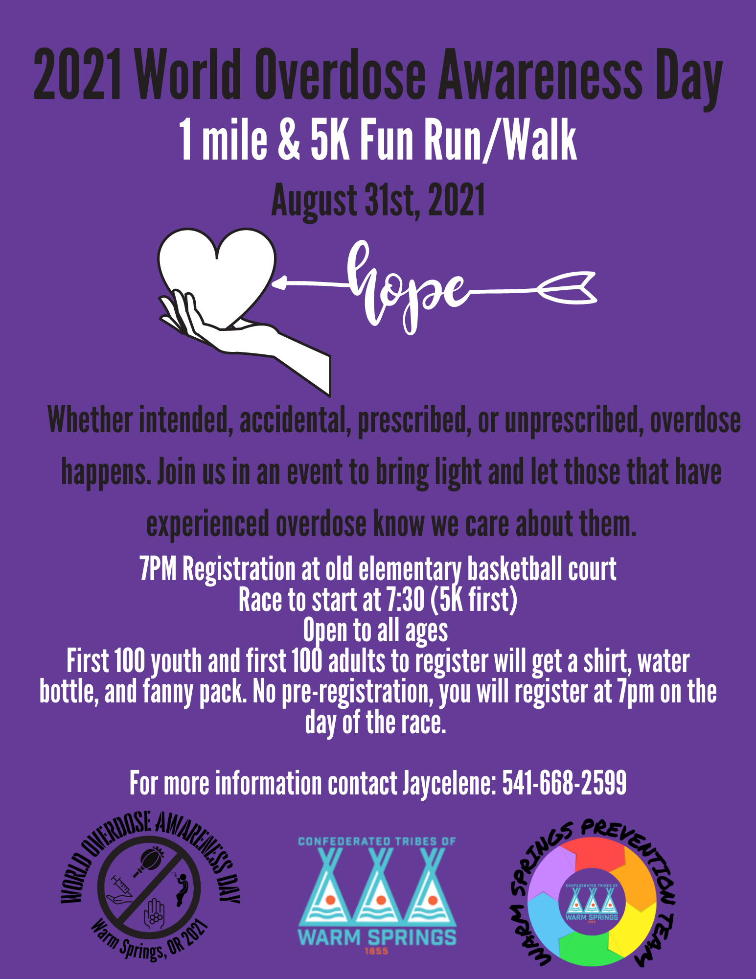 2021 World Overdose Awareness Day fun run/walk - KWSO 91.9